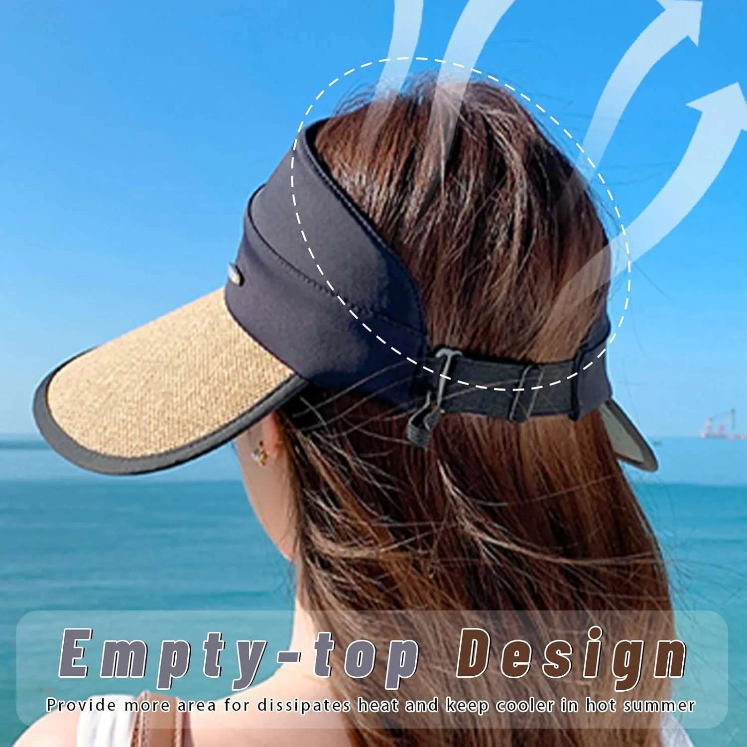 Sun Visor Hats Women Floppy Large Brim Summer UV Protection Beach Cap for Summer Safari Sports UPF 50  Foldable