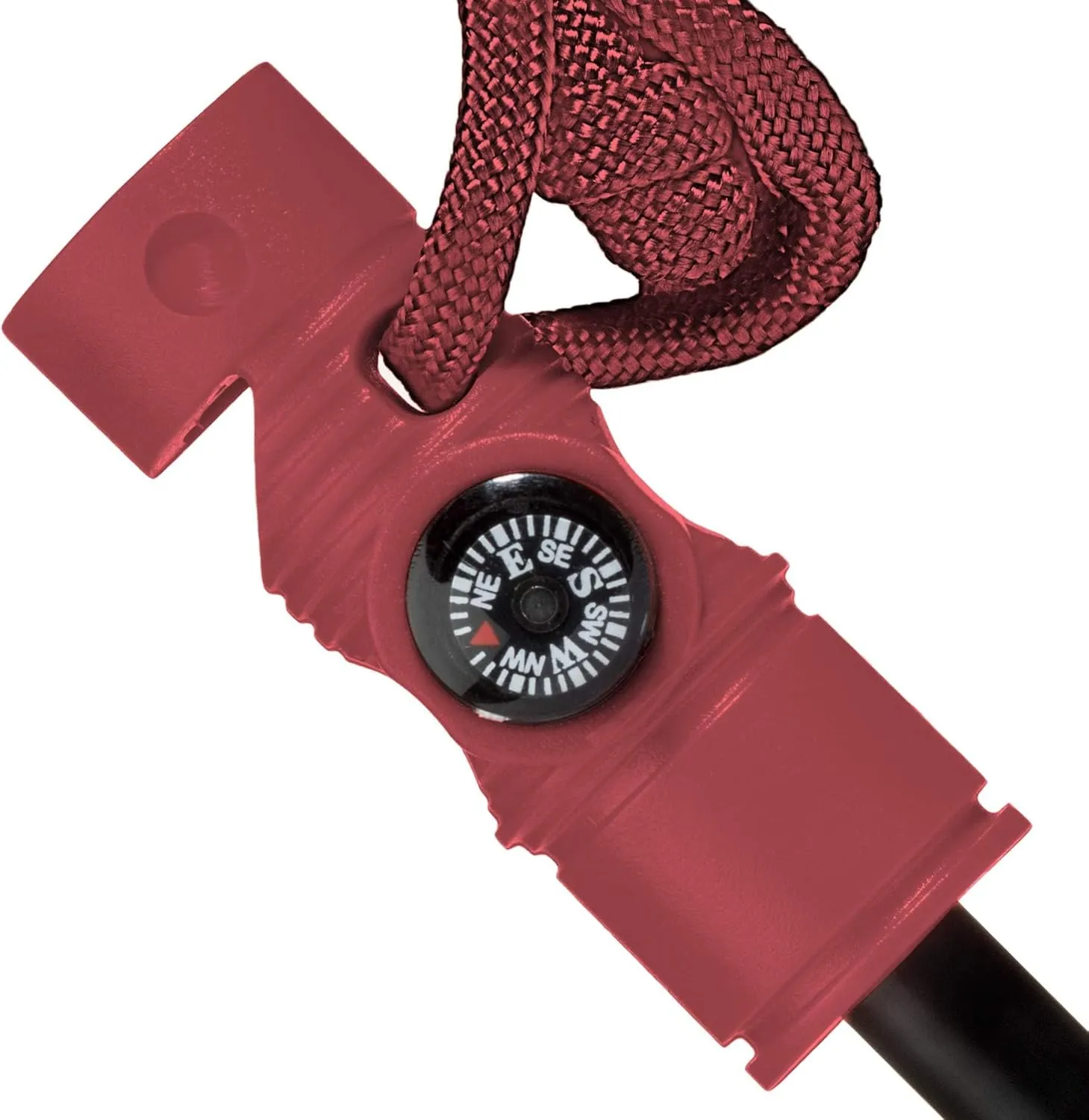 Swiss Safe 5-in-1 Magnesium Ferro Rod Fire Starter Survival Tool - Flint & Steel Striker, Compass, Paracord & Whistle - Emergency Kit for Backpacking, Camping, Hiking - All-Weather