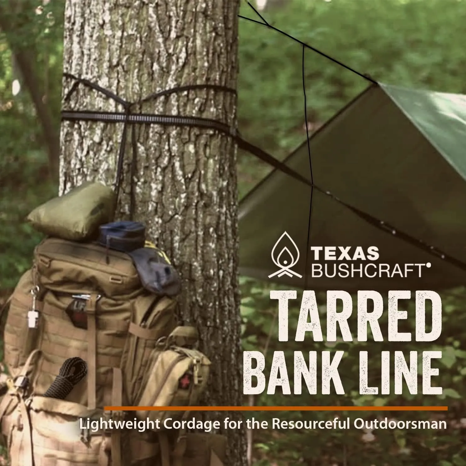 Texas Bushcraft Tarred Bank Line Twine - #36 Black Nylon String for Fishing, Camping and Outdoor Survival  Strong, Weather Resistant Bankline Cordage for Trotline