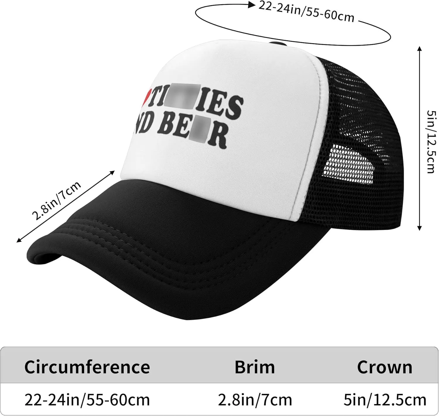Trucker Hats for Men Women, Funny Gag Gifts Joke, Classic Adjustable Mesh Baseball Cap Snapback Hat Black