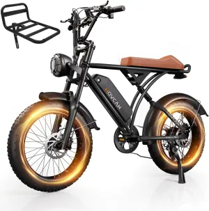 V60/V60 Pro Electric Bike, 48V 15.6/18.2Ah Removable Battery 20 Fat Tire Electric Bike, 1000/1500W Motor 30/33MPH Top Speed Electric Motorcycle, 7 Speed Dual Disc/Hydraulic Brake E Bikes