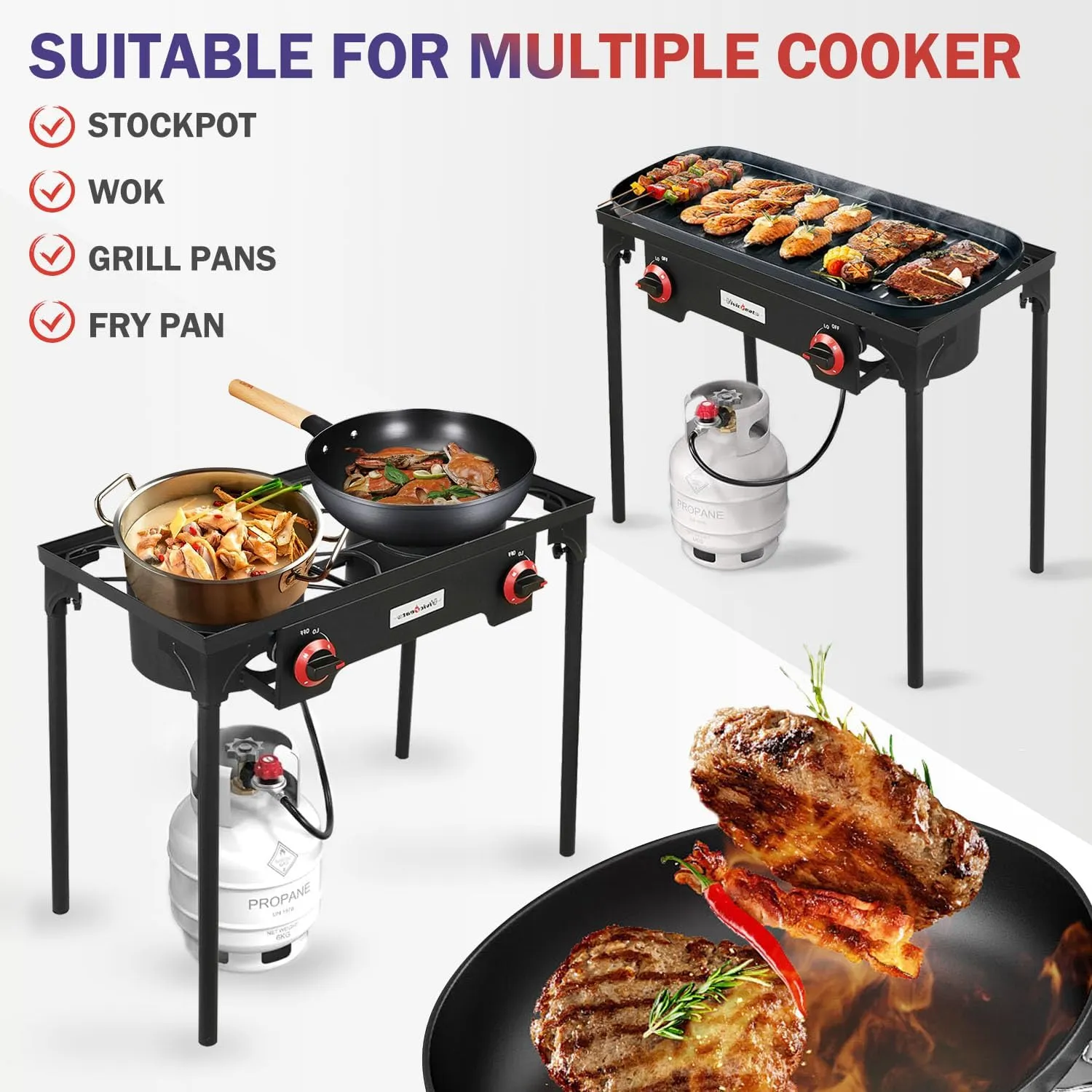 Vivicreate Propane Gas 20 PSIG high pressure regulator outdoor camping camp garden BBQ grill stove burner estufas de gas para cocinar afuera