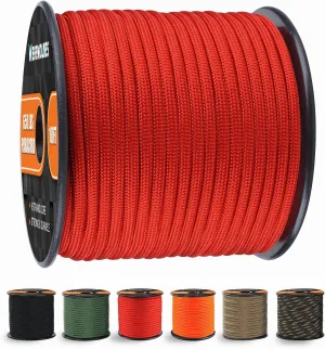 WEREWOLVES 650lb Paracord/Parachute Cord - 9 Strand Paracord Rope - 100', 200' Spools of Parachute Cord, Type III Paracord for Camping, Survival
