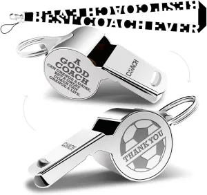 Whistle Thank You Soccer Gifts for Coaches Teachers Whistle Emergency Coach Referee Lifeguard Loud Whistle for Men Women Referees Coaches Sports Coaches Whistle with Lanyard Cheer Coach Gift.