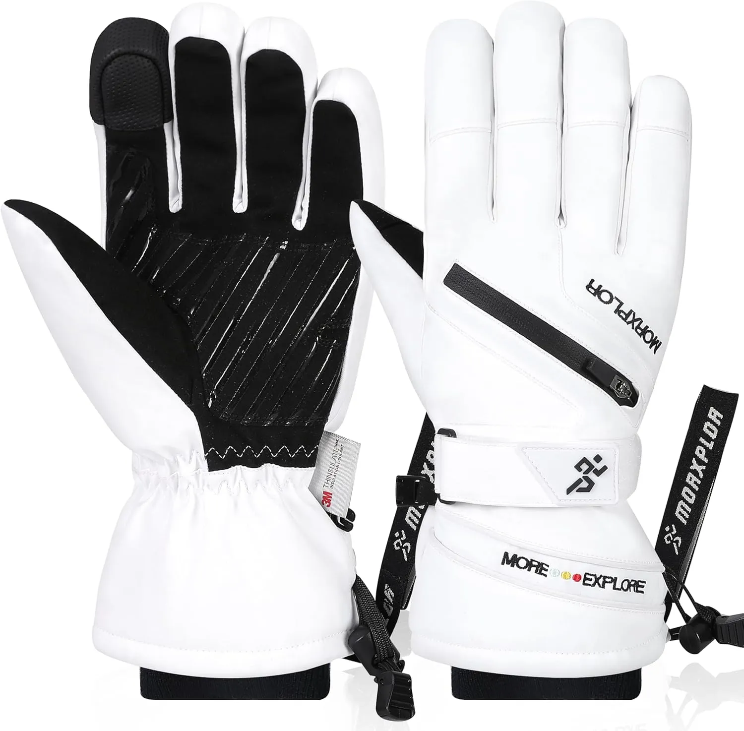 Winter Ski Snow Gloves Men Women,Waterproof Windproof Touchscreen Snowboard Gloves,3M Thinsulate Insulated Warm Winter Snowmobile Gloves
