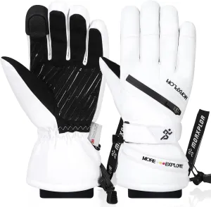 Winter Ski Snow Gloves Men Women,Waterproof Windproof Touchscreen Snowboard Gloves,3M Thinsulate Insulated Warm Winter Snowmobile Gloves