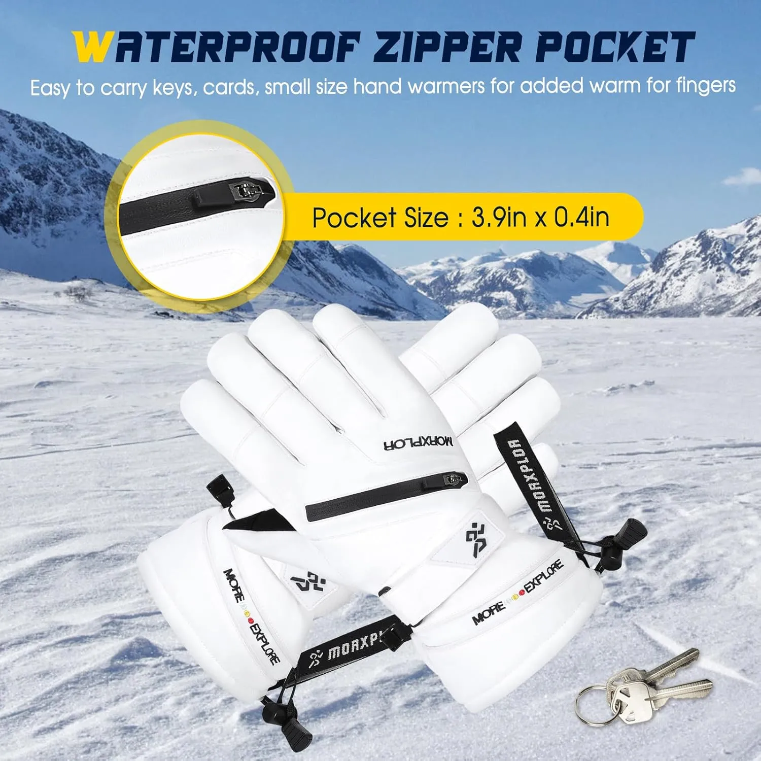 Winter Ski Snow Gloves Men Women,Waterproof Windproof Touchscreen Snowboard Gloves,3M Thinsulate Insulated Warm Winter Snowmobile Gloves