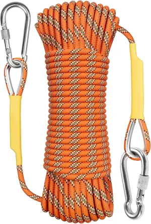 X XBEN Outdoor Climbing Rope 10M(32ft) 20M(64ft) 30M(96ft) 50M(160ft) 70M(230ft) 152M(500FT) 352M(1000FT) Static Rock Climbing Rope for Escape Rope Ice Climbing Equipment Fire Rescue Parachute