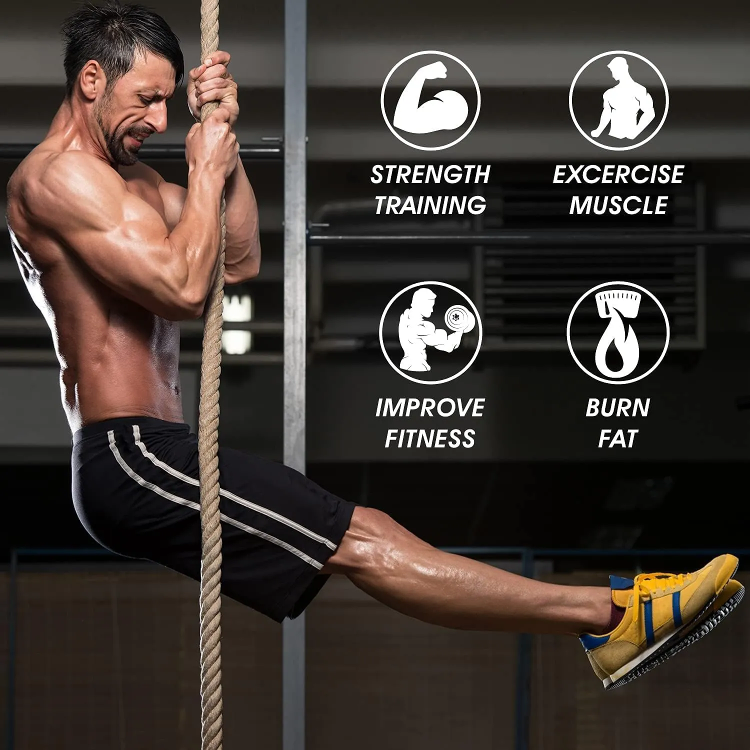 Yes4All Gym Climbing Rope for Fitness & Strength Training, Climbing Exercises & Home Workouts